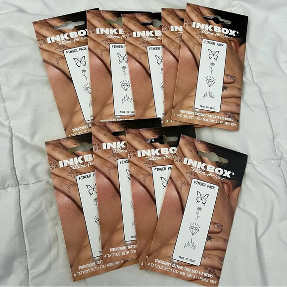 Inkbox Temporary Tattoos 2Pack: Stars Moon Sun and Butterfly Rose Flames Diamond - Picture 6 of 8